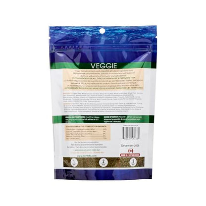 Northfin Veggie Fish Food, Slow-Sinking Pellets, 1mm, 250g | Veggie Formula; slow-sinking pellets for herbivorous & omnivorous fish; organic kelp first ingredient; crafted in Canada - size: 8.8 Ounce (Pack of 1), style: 1mm