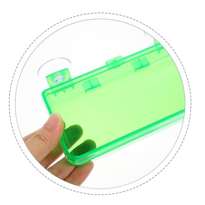 Toddmomy Secure Reptile Water Basin Insect Feeder for Bearded Dragon Gecko Snake Easy to Install Suction Cup Bowl - color: Light Green, size: 9.00X6.00X3.50CM