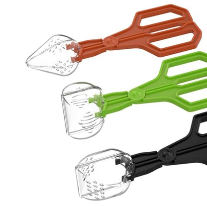Reptiles Feeding Tongs,Clear Reptiles Feeding Tongs Gentle Creature Catcher Tool with Ergonomic Grip for Safe Handling Easy - color: Green, size: 18.3x7.50cm/7.20x2.95in