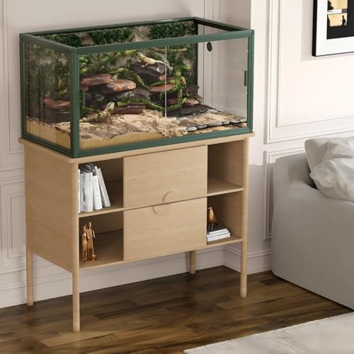 120 Gallon Bearded Dragon Tank, 4x2x2 Terrarium Reptile Enclosure Snake Tank with Sliding Glass Door, Heavy Duty Metal Top Screen Ventilation, Easy to Assemble Green