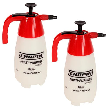 Chapin 10022 48-Ounce Handheld Multi-Purpose Value-Pack Pump Sprayer for Fertilizers, Herbicides and Pesticides, 2-Pack, Translucent White - size: 48oz, 2 pack