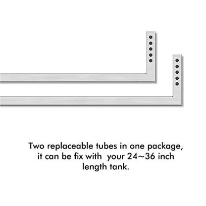 ONF Stainless Steel 304 Square Hanging Kit for Planted Terrarium & Aquarium Light, Suspension System, Adjustable Stand Hold up to 11lb 24-36 inch Fish Tank Light, 2 pcs Tubes in Pack, Right - size: Right