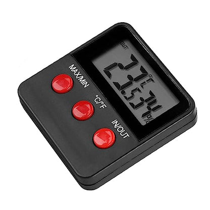 Digital Thermometer Hygrometer LCD Display High Temperature Humidity Monitor Meter for Egg Incubator Pet Keeping Indoor Outdoor Use 62x62x22mm