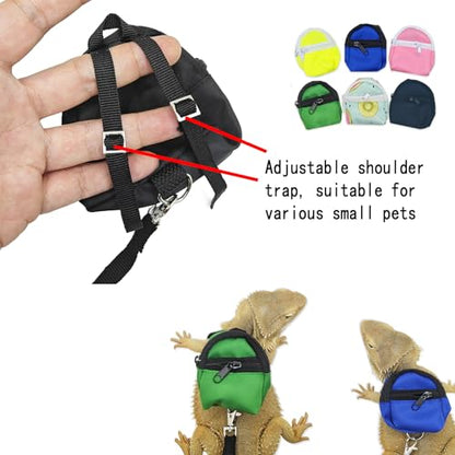 Desert Iguana Backpack Carrier,Bearded Dragon Portable Backpack Carrier with Small Backpack Harness Leash Set,Space Capsule Clear Bubble Window Travel Backpack for Lizard Travel,Guinea Pig,Rabbit - color: Black