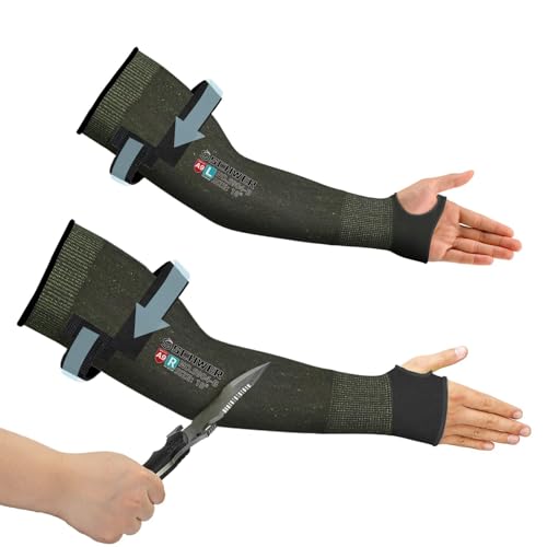 Schwer PRO-SKIN ANSI A9 Cut Resistant Arm Sleeves for Men & Women S904-B, Puncture Resistant Arm Protectors for High Risk Work, UPF50+ UV Protection Cooling Gardening Sleeves, Bulk Orders Available - color: Black, size: 18 In-1 Pair