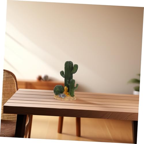 BESPORTBLE Reptile Cactus Terrarium Decoration Landscape for Turtle Lizard Reptile Habitats Realistic Desert Environment Convenient Cleaning Design