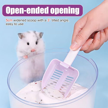 MiOYOOW Hamster Litter Scoop, Plastic Sand Shovel Small Animal Mesh Scooper for Guinea Pig Hamsters Gerbils Small Animals - color: purple
