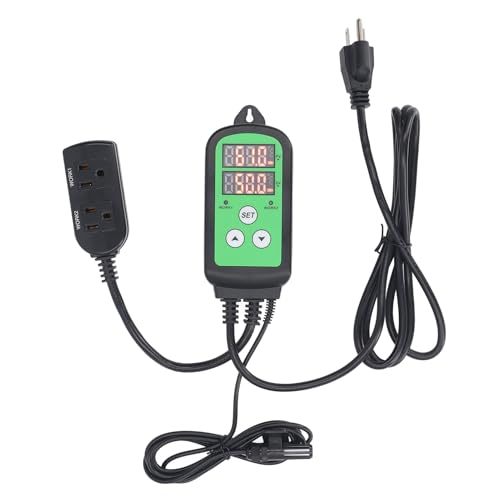 LiebeWH Digital Humidity Controller Dual Stage Pre Wired Humidistat with Double LED Display and 1500W Output for Greenhouse Plant Tent (US Plug)