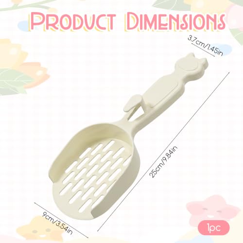Poop Scooper Cat Litter, Plastic Cat Box Scooper Cute Litterbox Scoop Litter Cleaner Sifter for Cats Kitty Dog Rabbit Hamster, Quickly Filter Litters Lumps