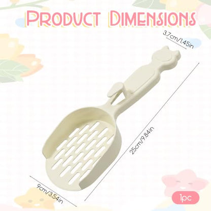 Poop Scooper Cat Litter, Plastic Cat Box Scooper Cute Litterbox Scoop Litter Cleaner Sifter for Cats Kitty Dog Rabbit Hamster, Quickly Filter Litters Lumps