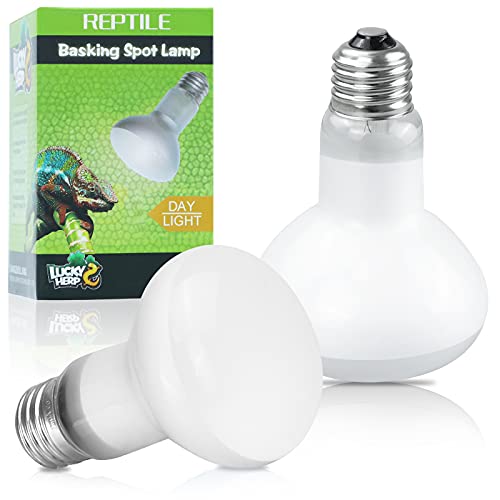 LUCKY HERP 2 Pack Reptile Heat Lamp Bulbs 75W (2nd Gen), Basking Light Bulb for Reptiles & Amphibians, Simulated Natural Sunlight Terrarium Heat Lamps for Bearded Dragon, Lizard, Turtle, Tortoise - color: 2nd Gen 75w Heat Lamp, size: 2nd Gen Reptile Heat