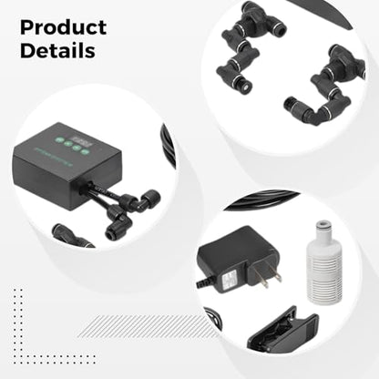 Automatic Reptile Misting System, Programmable Humidifier with Timer, 360 Degree Dual Nozzles, Terrarium Spray Kit, Self-Priming