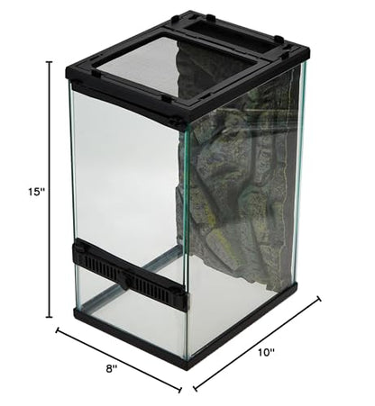 Zilla Front Opening Terrarium - 8" x 10" x 15",Black