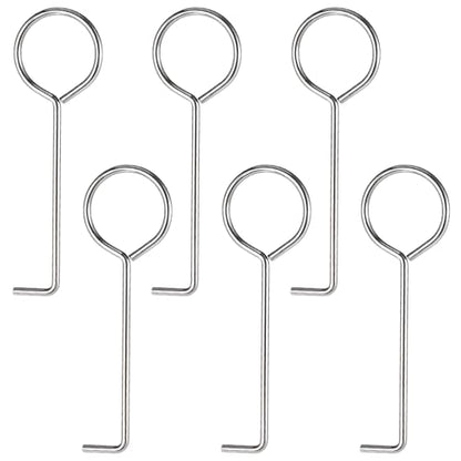 Drain Key Lifting Hooks - 6 Pack 304 Stainless Steel Drain Lifting Hooks, Shower Drains Grate Puller Keys, Lift Out Key for Easy Shower Drains Cleaning, Silver