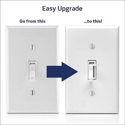 Leviton Toggle Slide Dimmer Switch for Dimmable LED, Halogen and Incandescent Bulbs, TSL06-1LW, White - color: White