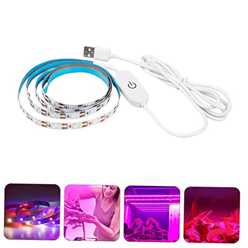 VICASKY USB Full Plant Growth Lamp Strips Waterproof LED Grow Light Strips Adjustable Brightness for Indoor Plants 5V Touch Control for Greenhouse Lighting