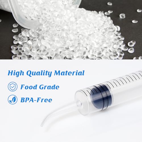 Wisdom Teeth Syringe, 12ml with Curved Tip & Measurement, Sterile Individually Package Dental Irrigation Syringe for Oral Dental Care, Tonsil Stones Removing, Lab, Liquid, Feeding (10 Pack) - style: Curved Tip 10 Pack