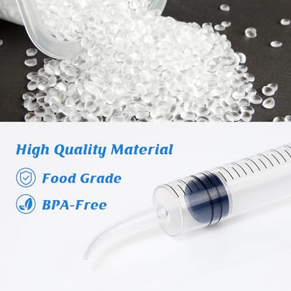 Wisdom Teeth Syringe, 12ml with Curved Tip & Measurement, Sterile Individually Package Dental Irrigation Syringe for Oral Dental Care, Tonsil Stones Removing, Lab, Liquid, Feeding (10 Pack) - style: Curved Tip 10 Pack