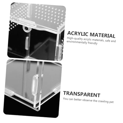 Yardwe Acrylic Reptile Breeding Box UV Protection Multi-Functional Terrarium for Snakes Lizards and Frogs Habitat Container
