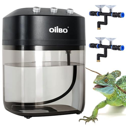 Reptile Mister Fogger, 2.2L Solo Adjustable Starter Mister for Reptile Terrariums, Programmable Misting System with High Pressure Silent Pump & 2PCS Nozzles for Reptiles Amphibians