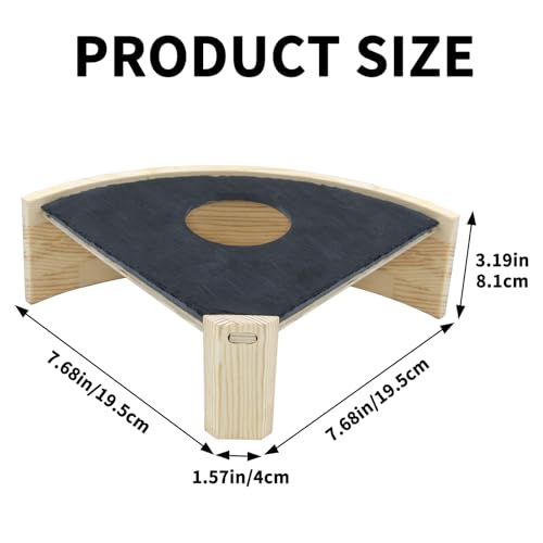 Reptile Basking Platform, 8" Corner Slate Rock Hide Cave for Leopard Geckos, Bearded Dragons, Hermit Crabs and Small Snakes, Underground Shelter Cave, Reptile Tank Accessories
