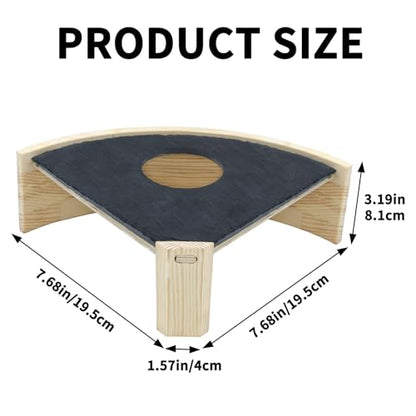 Reptile Basking Platform, 8" Corner Slate Rock Hide Cave for Leopard Geckos, Bearded Dragons, Hermit Crabs and Small Snakes, Underground Shelter Cave, Reptile Tank Accessories