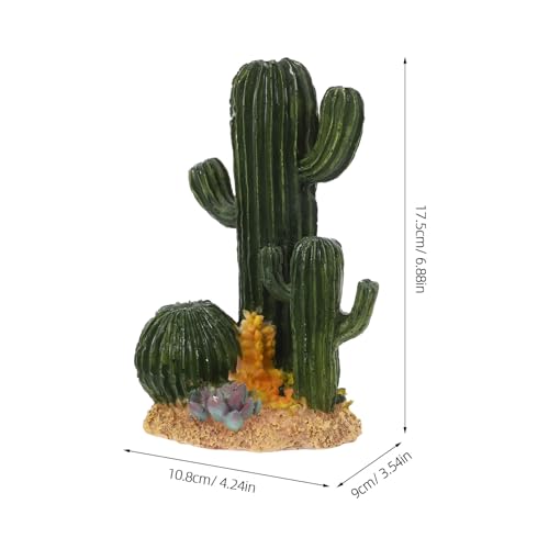 Toyvian Artificial Cactus Plants Large Resin Simulation for Reptile Terrarium Desert Landscape Decoration Suitable for Turtle and Lizard Habitat