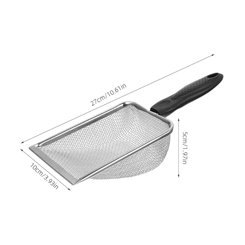 ibasenice Fine 6-Mesh Litter Sifter, Bearded Dragon Poop Scoop, Reptile Substrate Scoop, Metal Terrarium Cleaning Tool for Leopard Gecko Enclosures Mesh Size 3.8X3.8mm