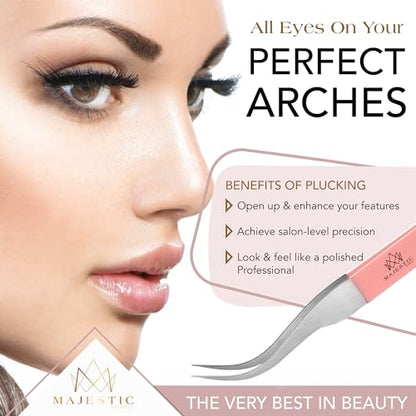 Surgical Tweezers for Ingrown Hair - Precision Sharp Needle Nose Pointed Tweezers for Splinters, Ticks & Glass Removal - Best for Eyebrow Hair, Facial Hair Removal (Light Pink) - color: Light Pink