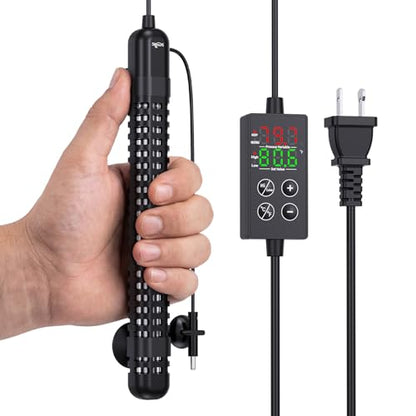 SEAOURA Small Aquarium Heater, 150W Fish Tank Heaters for 15-30 Gallon, Submersible Turtle Heater with LED Controller, Safety Protection & Auto Power-Off, Saltwater Freshwater - size: Tank for 15-30 Gallon