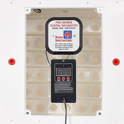 Farm Innovators 41 Egg Digital Circulated Air Incubator w/Auto Turning & Humidity Control - Automatic Incubating Machine for Hatching Chicken Eggs and Poultry Farming