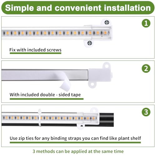 8.6'' LED Grow Light Strips, Full Spectrum 3500K Grow Lights for Indoor Plants, 4 Head with 3/9/12H Timer, 10 Dimmable Levels, Suitable for Seedling, Succulent, Plant Shelf and Greenhouse, 1-Pack - color: 4 Head 1 Pack