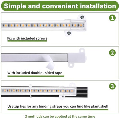 8.6'' LED Grow Light Strips, Full Spectrum 3500K Grow Lights for Indoor Plants, 3 Head with 3/9/12H Timer, 10 Dimmable Levels, Suitable for Seedling, Succulent, Plant Shelf and Greenhouse, 2-Pack - color: 3 Head 2 Pack