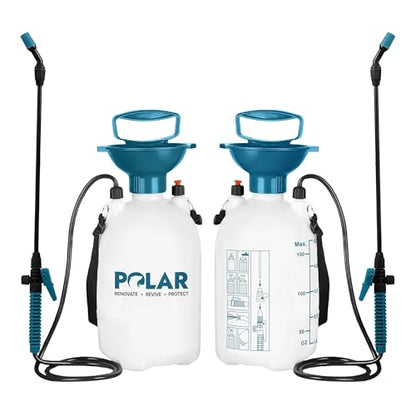 Polar Garden Pressure Sprayer - 1.32 Gallons - Multipurpose Garden Sprayer - Adjustable Spray Nozzle - Extendable Wand Hose - Ergonomic Handle - Lockable Trigger Mechanism - 1.32 Gallons - size: 1 Count (Pack of 1)