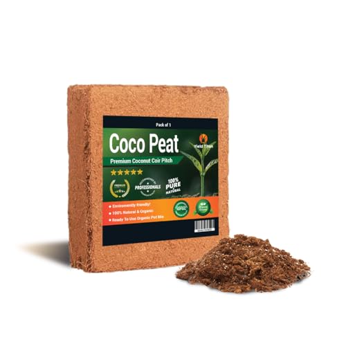 100% Organic Coco PEAT/Coir for Gardening 9+ LBS Brick,100% Natural Fertilizer (Pack of 1)