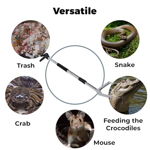 Heavy Duty Snake Tongs,Snake Catcher Grabber with Extra Long Handle & Widely Adjustable Jaw Snake Sticks and Grabbers for Yard Outdoor Pet Supplies.