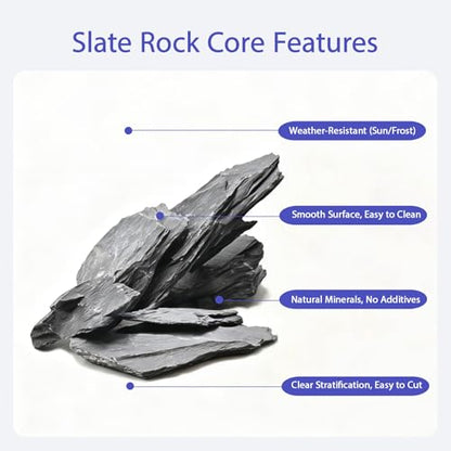 Natural Slate Rocks 2-4 Inches Aquarium Rocks 5lb Aquascaping Stones for Aquarium Terrarium Reptile Habitat Decoration Vivariums Paludariums Bonsai Miniature Fairy Gardens - size: 5lb(2-4in)