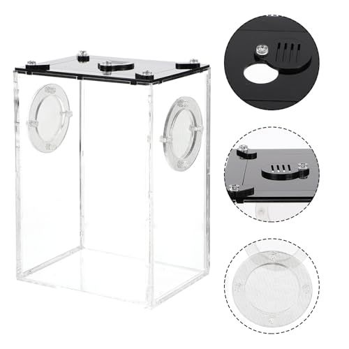 Homoyoyo Transparent Acrylic Reptile Box for Snakes Lizards Tarantulas Lightweight Breeding and Feeding Tank with Viewing Space Portable Habitat Suitable for Geckos Frogs Hermit Crabs and