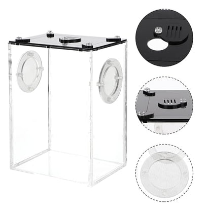 Homoyoyo Transparent Acrylic Reptile Box for Snakes Lizards Tarantulas Lightweight Breeding and Feeding Tank with Viewing Space Portable Habitat Suitable for Geckos Frogs Hermit Crabs and