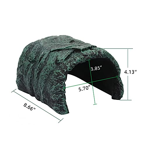 Reptile Rock Hideout Reptile Rock Hide Cave, Aquarium Habitat Décor Rock Tortoise Hideout for Reptiles, Small Lizards, Turtles,Bearded Dragon Tortoise, Amphibians, Fish (N17)