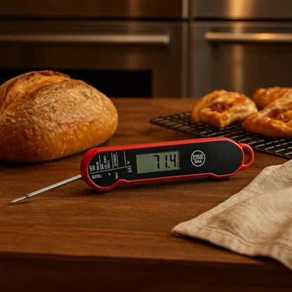 FIRELINE Digital Thermometer – Ultra Fast Waterproof Thermometer with Backlight, Foldable Probe & Magnetic Back – Commercial-Grade Instant Read for Grilling, Cooking, BBQ, Smoker, Kitchen Use