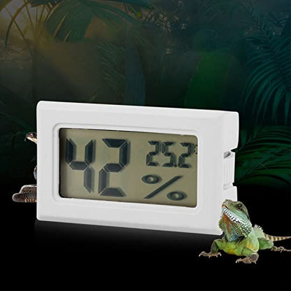 LCD Digital Temperature Humidity Display Thermometer Hygrometer, Integrated Thermometer Hygrometer with External Probe, for Reptile
