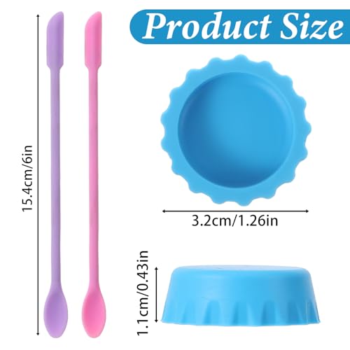 9pcs Crested Gecko Food Dish 1.26inch Silicone Geckos Feeding Cups and Spoons Set Colorful Food and Water Bowl Gecko Tank Accessories for Crested Geckos Hermit Crabtortoise Tarantula Lizard