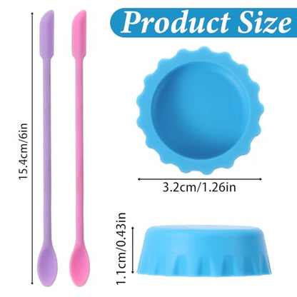 9pcs Crested Gecko Food Dish 1.26inch Silicone Geckos Feeding Cups and Spoons Set Colorful Food and Water Bowl Gecko Tank Accessories for Crested Geckos Hermit Crabtortoise Tarantula Lizard