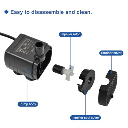 CONQUERALL Solar Fountain Pump DC 12V 3W Aquarium Pump 200L/H 1.5m Head for Bird Bath - color: 12v 3w 200l/H 1.5m Head, size: 1PC