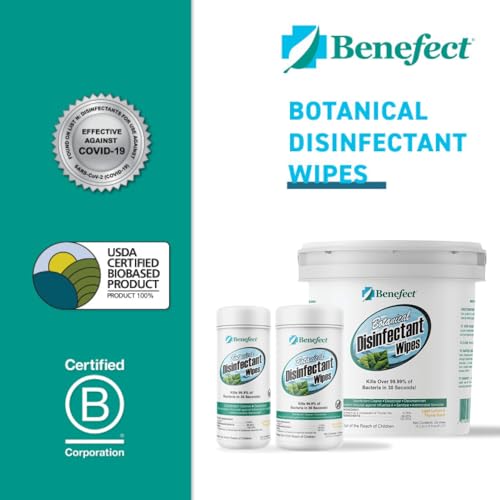Benefect Botanical Disinfecting Wipes - (250 Wipe Count) Natural, No Residue - Antibacterial Disinfectant, Multi-Surface Cleaning and Sanitizing Wipes - size: 250 Count (Pack of 1)