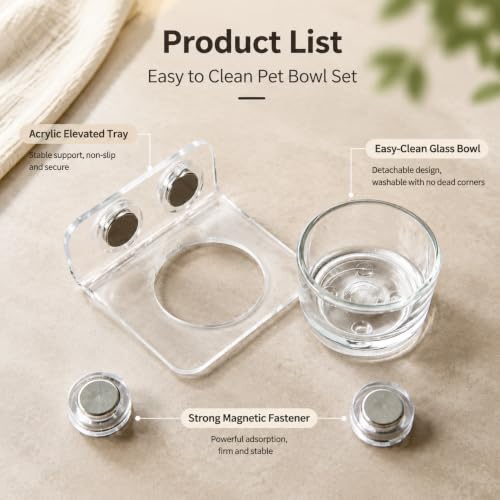 Strong Magnetic Reptile Ledge - Acrylic Gecko Feeding Ledge with Cups, Heavy Duty Elevated Reptile Food and Water Feeder Dish for Crested Gecko, Gargoyle Gecko, Chameleon, Anole