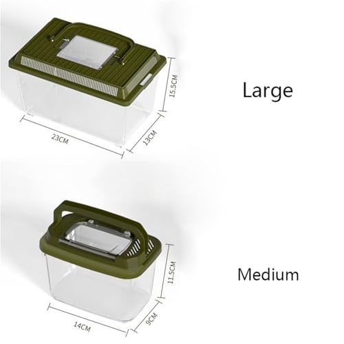 Reptile Tank Handheld Turtle Container for Observation of Feeding Box Easy Assembly(Large) - size: Large