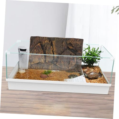 3D PU Material Reptile Tank Background Board 2pcs Turtle Aquarium Decorative Panel for Snake Habitat and Fish Tank Decoration
