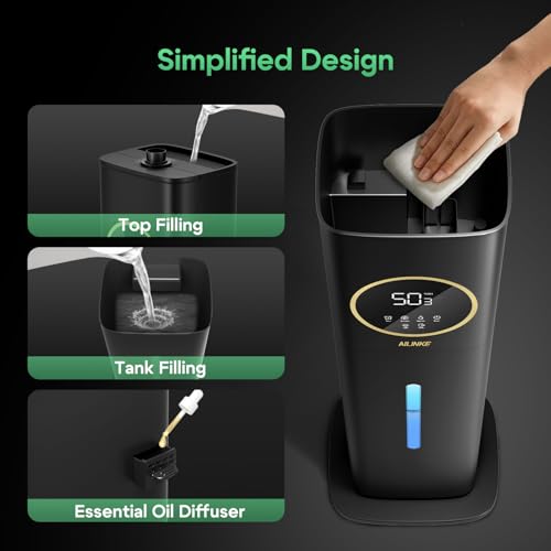 Humidifier for Plants Indoor 2.1Gal/8L, Reptile Fogger with Humidity Control & Probe, Cool Mist Humidifier with Expandable Hose for Terrarium, Greenhouse, Grow Tent, Houseplants, Reptiles